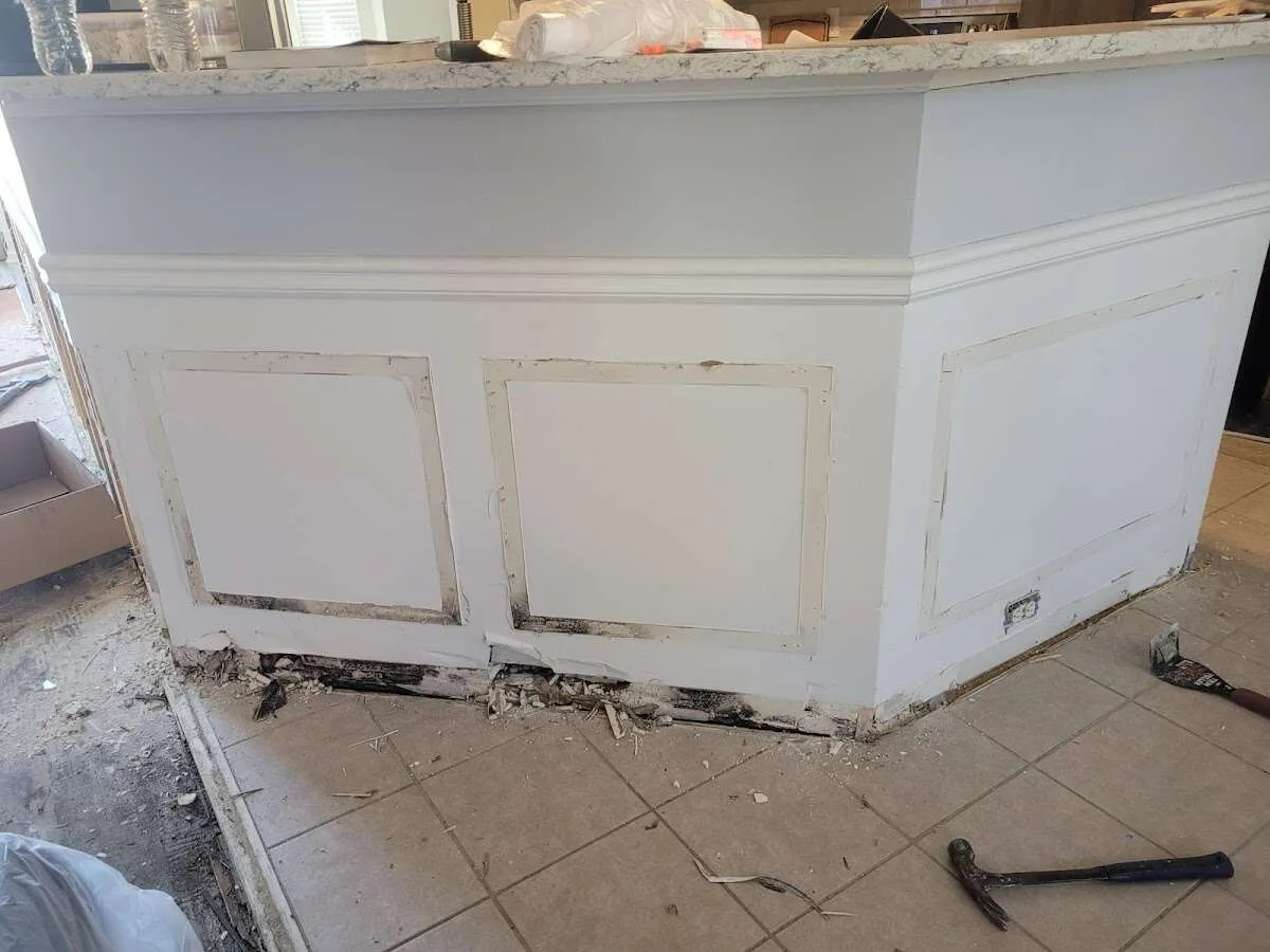 Water damage and mold on kitchen during Storm Damage Restoration in Rochester Hills